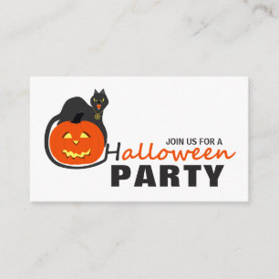 Cat on Pumpkin, Halloween Party Invitation
