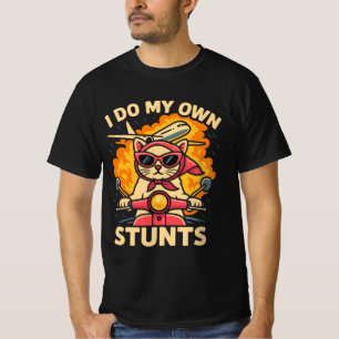 Cat On Scooter I Do My Own Stunts T-Shirt