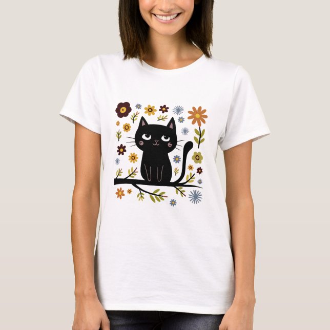 Cat On The Branch Drawing Women's T-Shirt (Front)