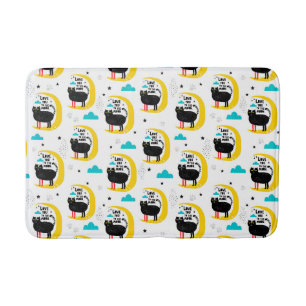 Cat on the moon bath mat
