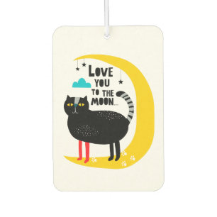 Cat on the moon car air freshener