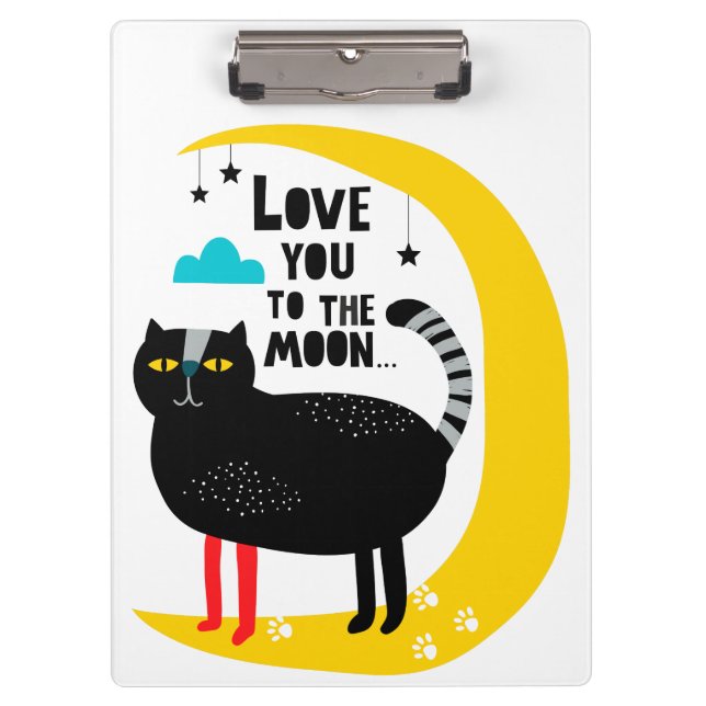 Cat on the moon clipboard (Front)