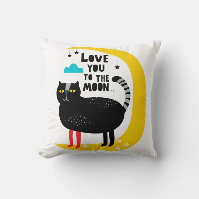 Cat on the moon cushion (Front)