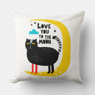 Cat on the moon cushion