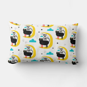 Cat on the moon lumbar cushion