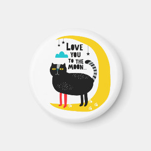 Cat on the moon magnet