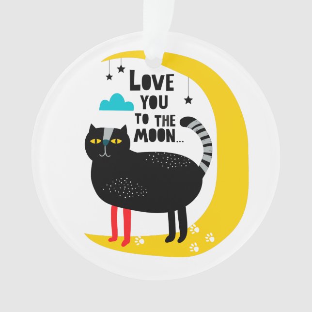 Cat on the moon ornament (Front)
