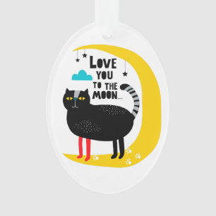 Cat on the moon ornament