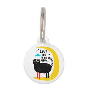 Cat on the moon pet tag