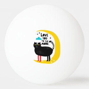 Cat on the moon ping pong ball