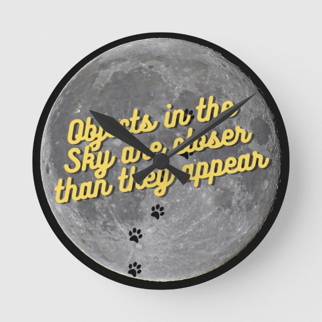 Cat on the Moon Round Clock (Front)