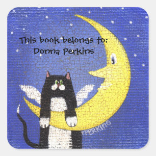 Cat on the Moon Sticker