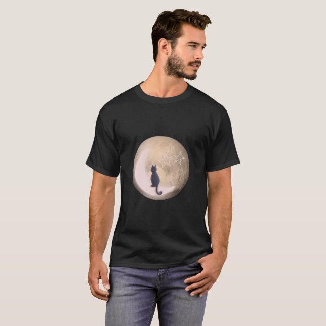 cat on the moon T-Shirt (Front Full)
