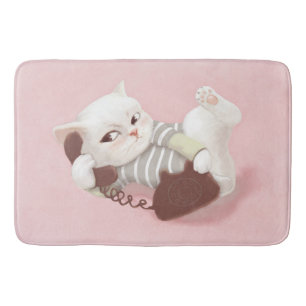 Cat on the Phone Bath Mat