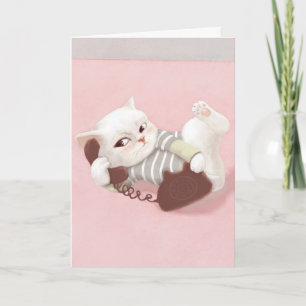 Cat on the Phone Card