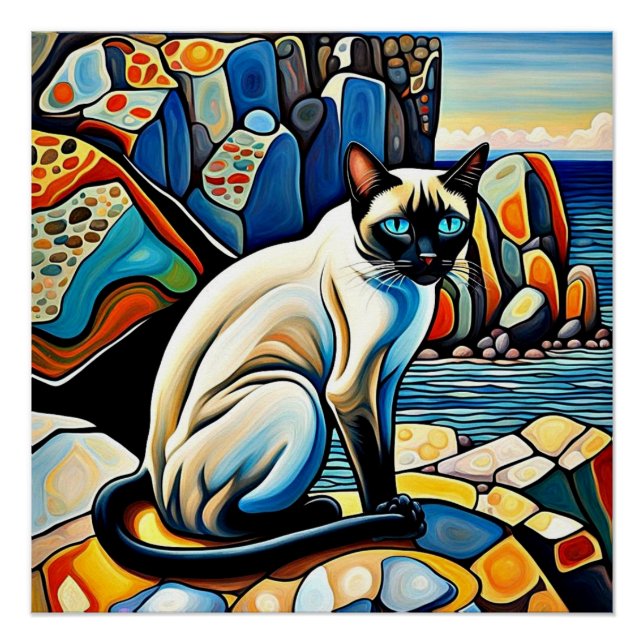 Cat on the Rocks Poster (Front)