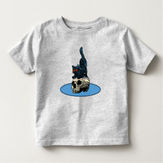 Cat on the Skull Cute Baby Boy Girl Halloween 2023 Toddler T-Shirt