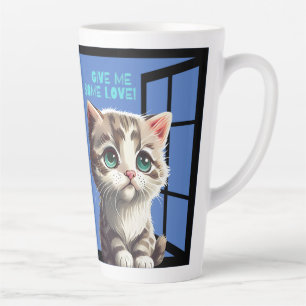 CAT ON THE WINDOW QUOTE LATTE MUG