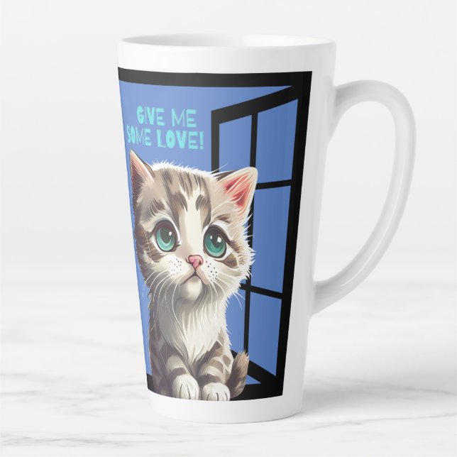 CAT ON THE WINDOW QUOTE LATTE MUG (Right)