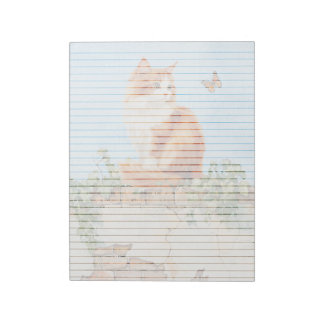 Cat on Wall Lined - 11" x 8.5" Notepad