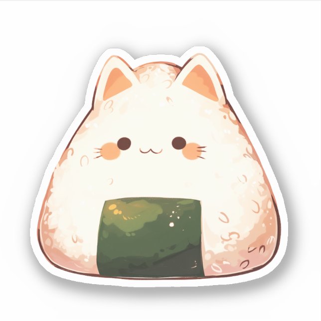 Cat Onigiri Sticker (Front)