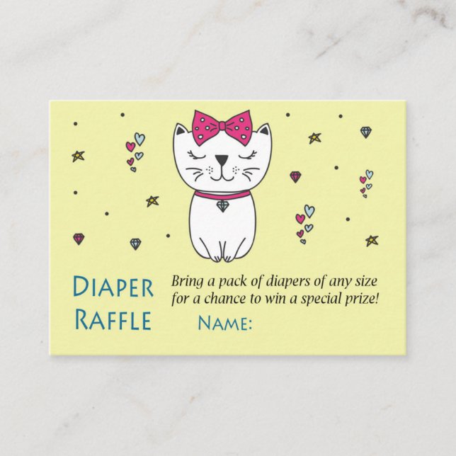Cat or Kitten Diaper Raffle Tickets (Front)
