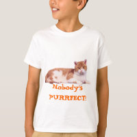 Cat Orange & White Kids T-Shirt