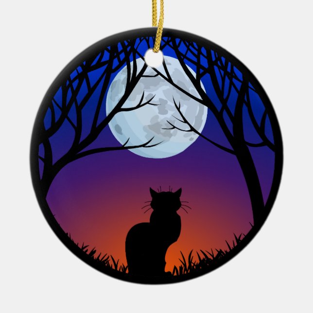 Cat Ornament Personalised Cat Art Decoration Gift (Front)