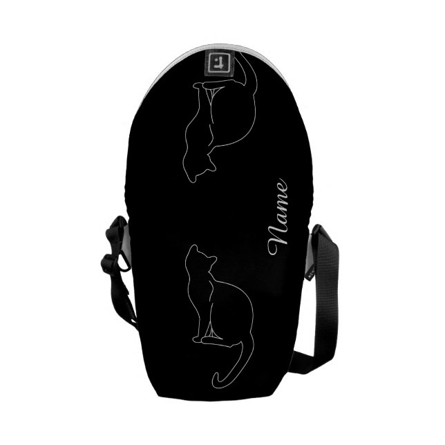 Cat outline messenger bag (Back Open)