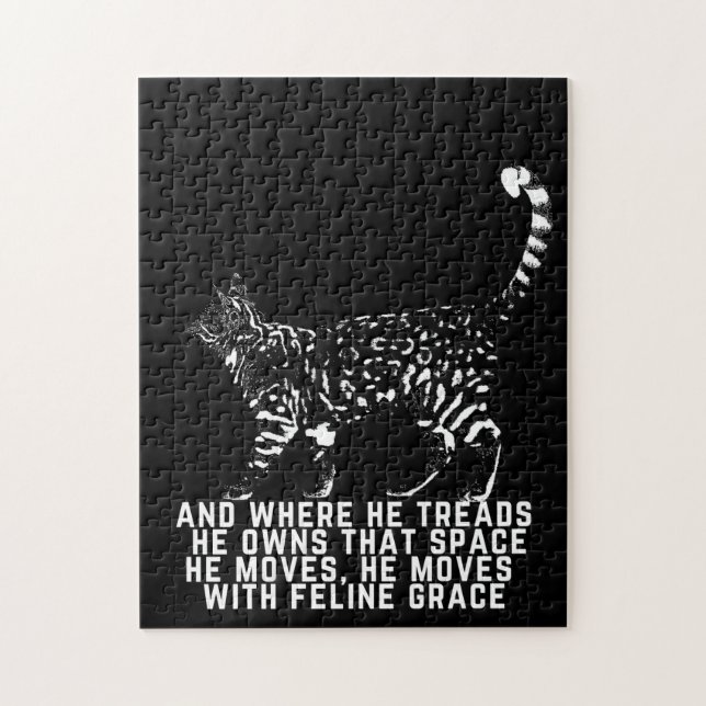 Cat outline with feline grace poem black jigsaw jigsaw puzzle (Vertical)