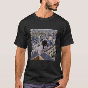 Cat Overlooking The City Cute Kitten Kitty Graphic T-Shirt