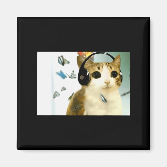 Cat Owl Funny Cursed Internet Trendy Meme Funny Me Magnet (Front)