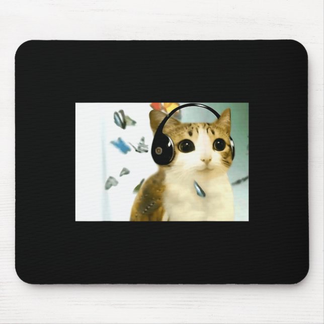 Cat Owl Funny Cursed Internet Trendy Meme Funny Me Mouse Pad (Front)