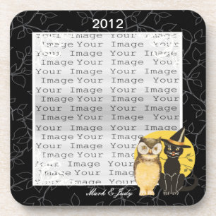 Cat & Owl Halloween Wedding Coasters