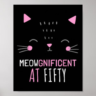 Cat Owner 50th Birthday Cat Lover 50 Years Poster