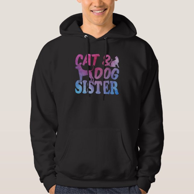 Cat Owner Cat  Dog Owner Dog  Cat & Dog Brother Hoodie (Front)