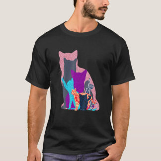 Cat Owner Colourful Collage Of Kittens And Cats T-Shirt