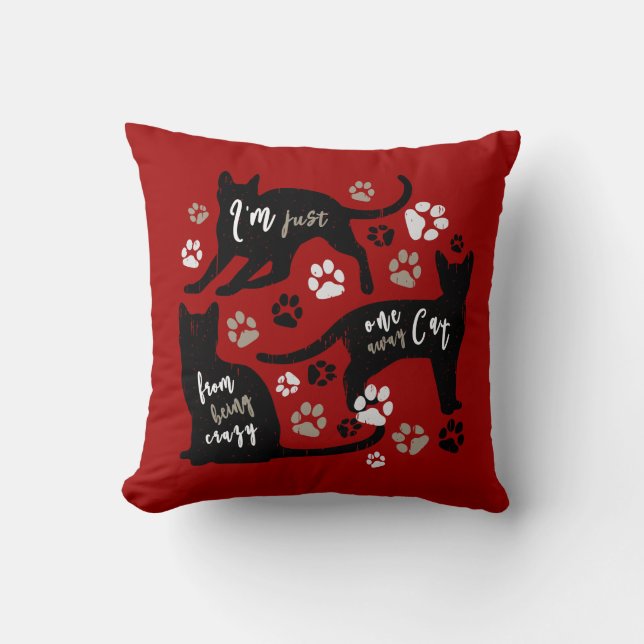 Cat Owner Gift Funny Kitty Paw Lover Graphic Art Cushion (Front)