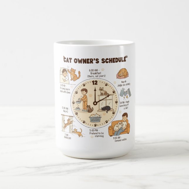 Cat owner's schedule Mug (Center)