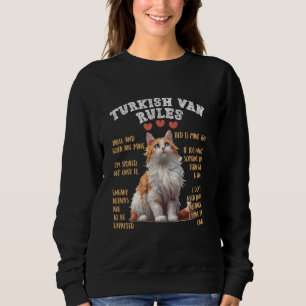 Cat Owners TURKISH VAN RULES Funny Turkish Van Dad Sweatshirt