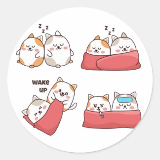 Cat pack classic round sticker