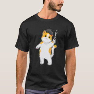 Cat Painter Paint Brush T-Shirt