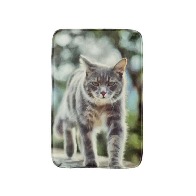 Cat painting bath mat (Front Vertical)