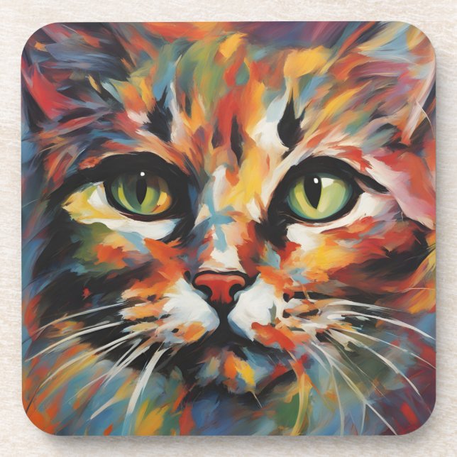 Cat Painting Coaster (Front)
