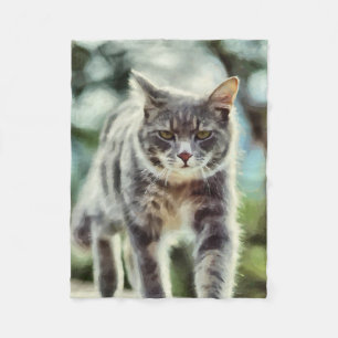 Cat painting fleece blanket