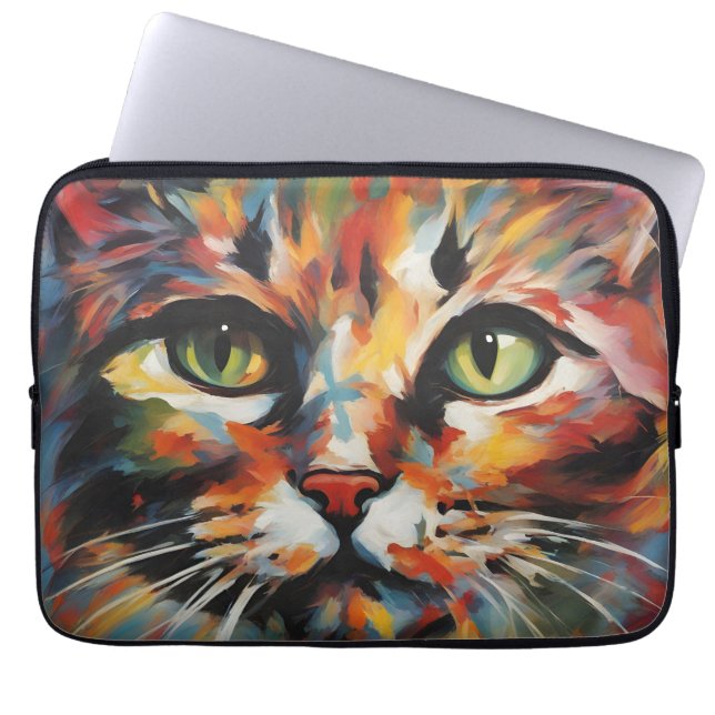 Cat Painting Laptop Sleeve (Front)