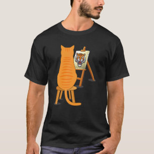 Cat Painting Lion Artistic Animals Graphic Art T-Shirt