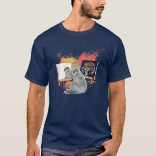 Cat Painting Lion Artistic Animals Lover Graphic N T-Shirt