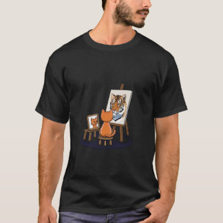 Cat Painting Lion Artistic Animals Lover Graphic N T-Shirt