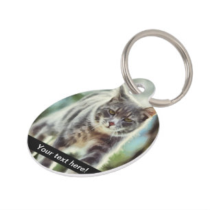 Cat painting pet tag
